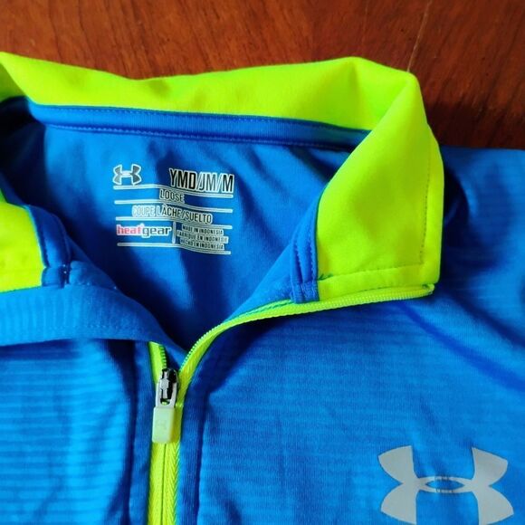 Under Armour Blue and Green Zip-Up Shirt Size: Med - SKU:0932 - Picture 2 of 7